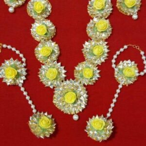 Yellow Flower Jewellery for Haldi and Mehendi