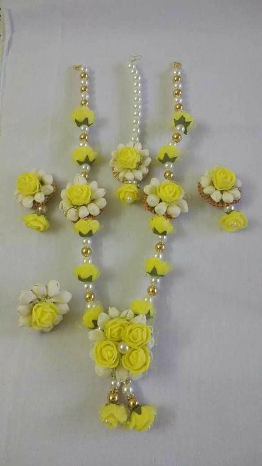 Yellow Flower with Mogra Kali Jewellery For Haldi