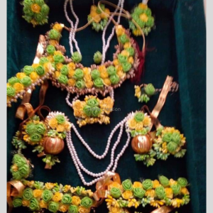 Bridal Yellow Green Flower Jewellery