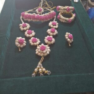 Pink Floral Jewellery with Mogra Kali