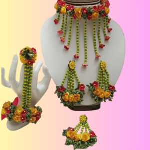 Artificial Floral and Flower Jewellery set for haldi and Mehndi